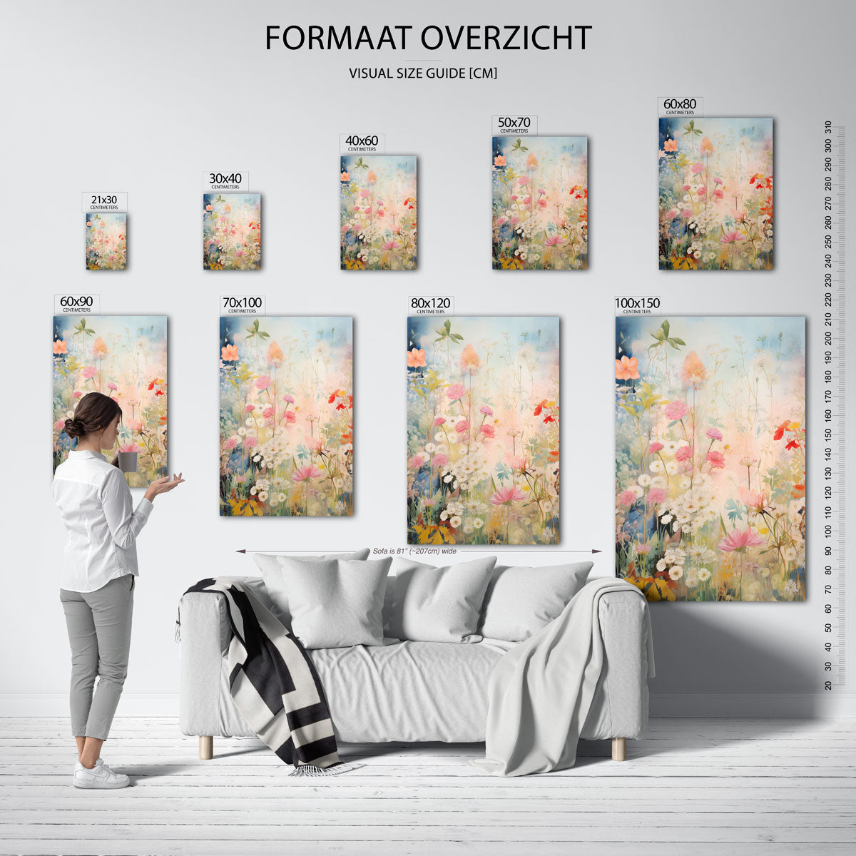 Bloemenpracht – staande muurposter met bloemen