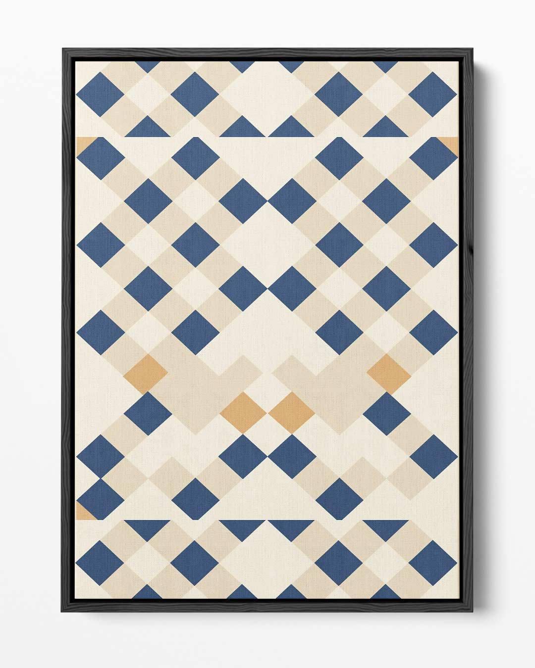 Geometrische Patronen Mozaïek – portret kunstwerk als wanddecoratie