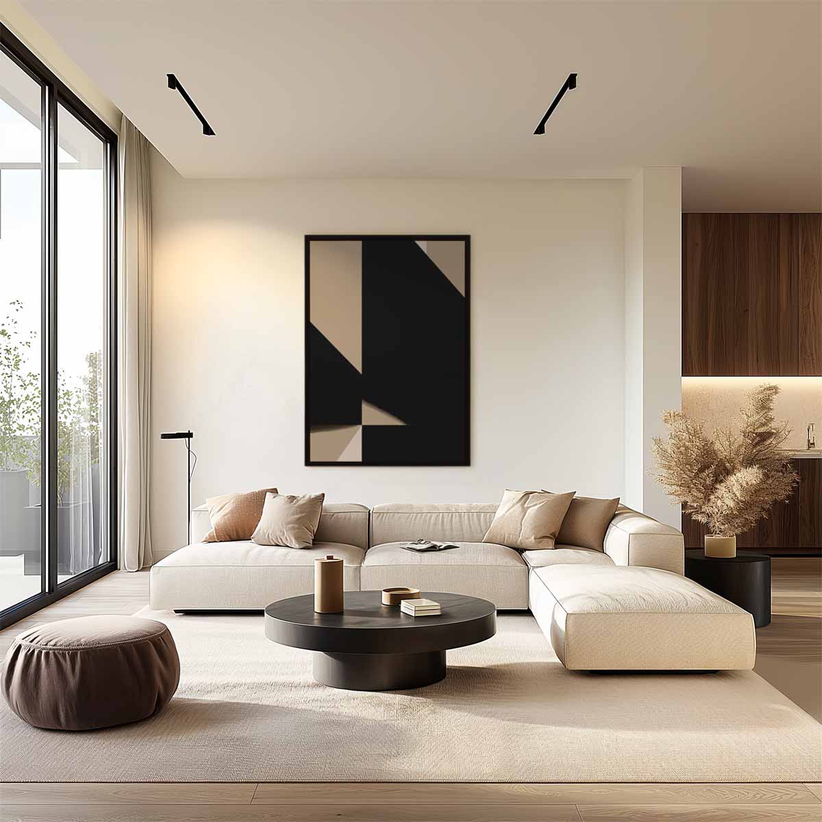 Abstracte Vormenspelen – plexiglas wanddecoratie in portret formaat