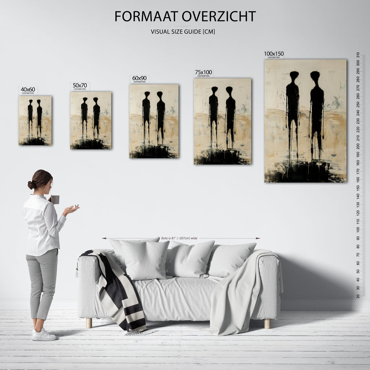 Twee silhouetten – staande wanddecoratie van WallArtistic