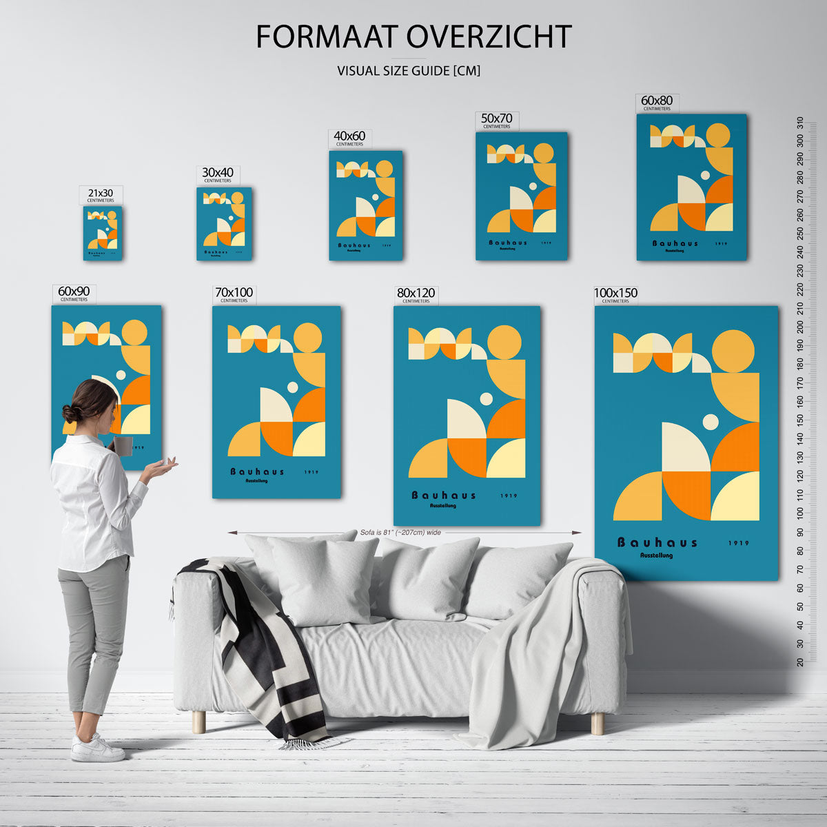 Vorm en kleur – geometrische poster in Bauhaus-stijl van WallArtistic