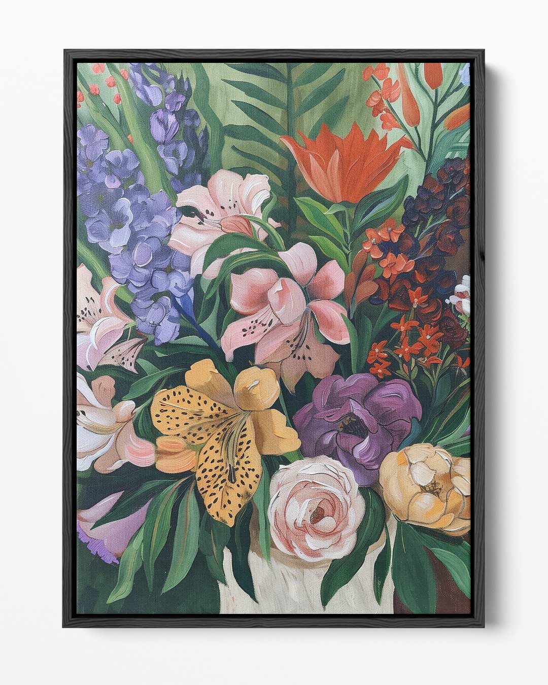Bloemrijke Fantasie – portret kunstwerk als wanddecoratie