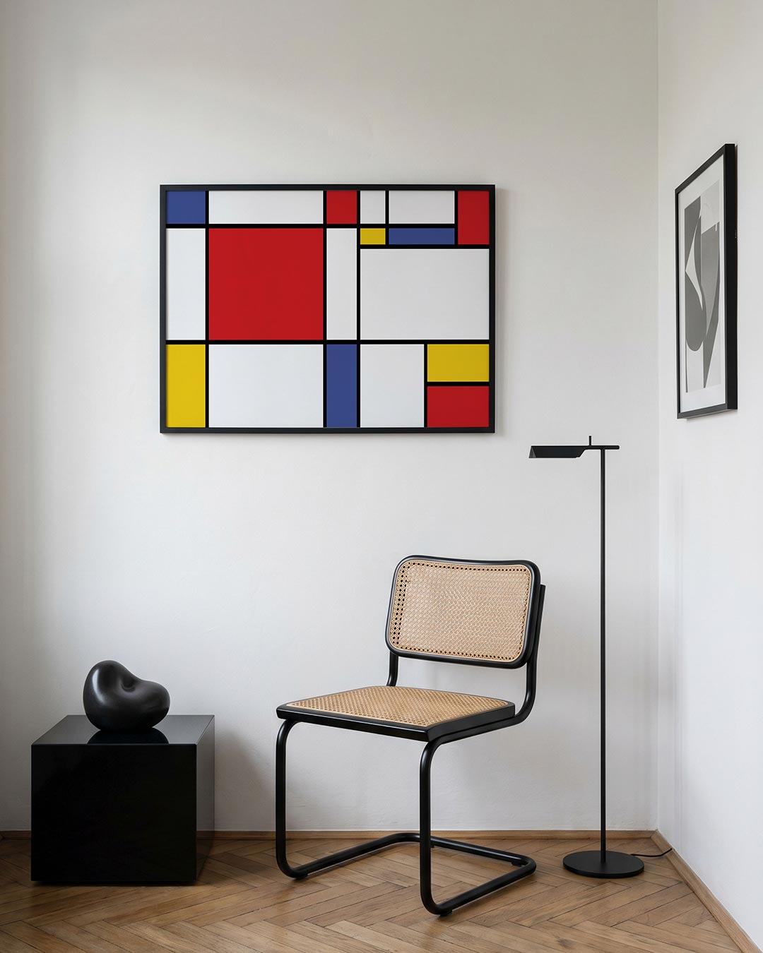 Vlakverdeling en kleur – geometrische Bauhaus poster in liggend formaat