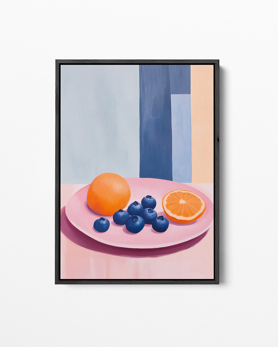 Fruit op roze bord – staand wanddecoratie kunstwerk