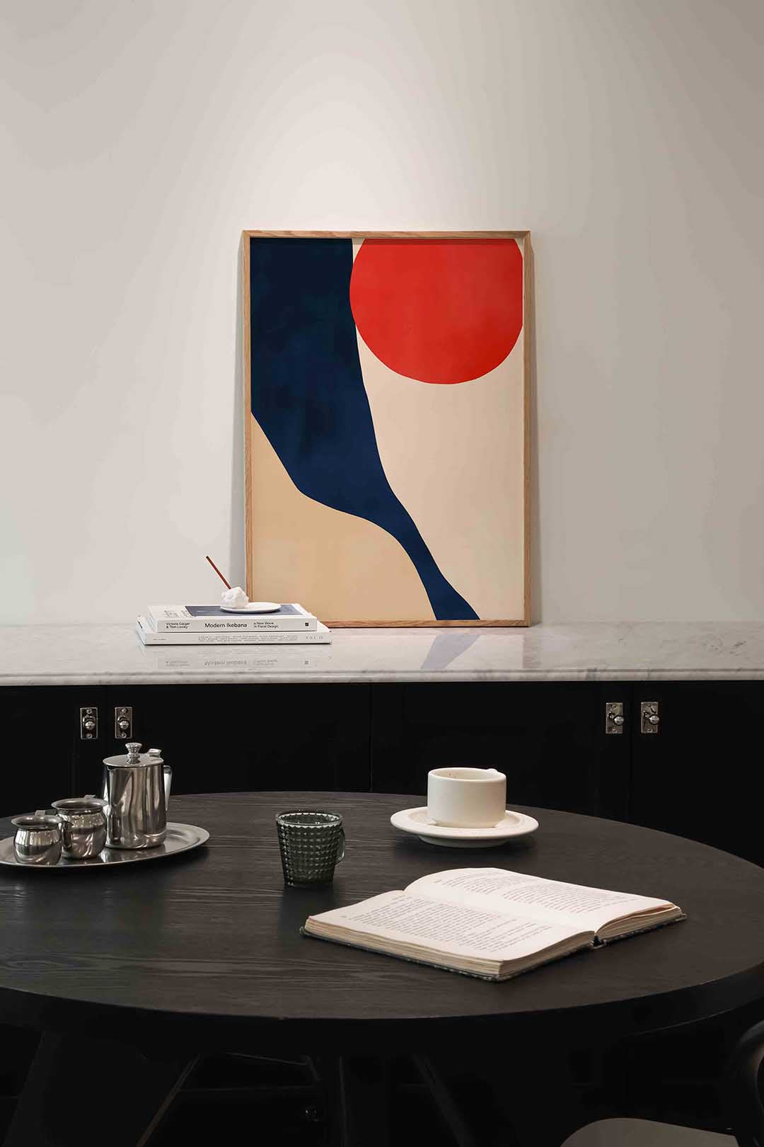 Abstracte vormen – moderne poster in staand formaat
