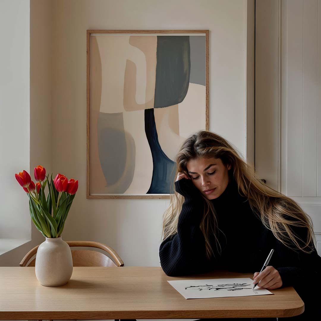 Stijlvolle Abstracte Vormen – staande muurposter met abstracte vormen