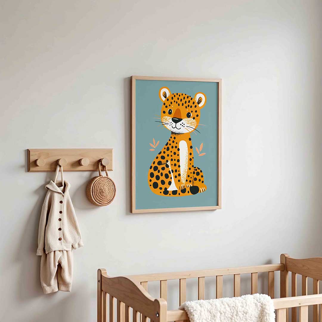 Schattige luipaard – kinderposter in staand formaat