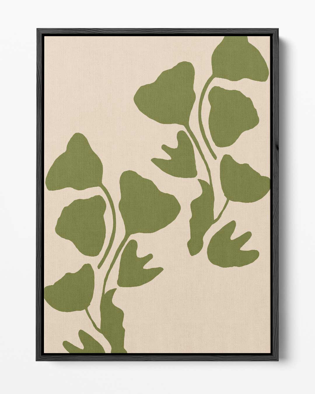 Groene Ginkgo Bladeren – portret kunstwerk als wanddecoratie