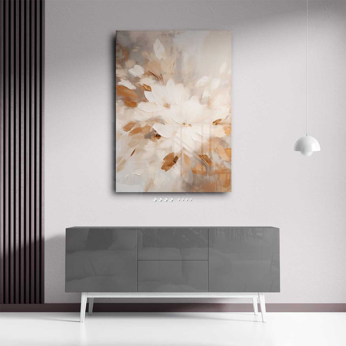 Elegantie in Bloei – plexiglas wanddecoratie in portret formaat