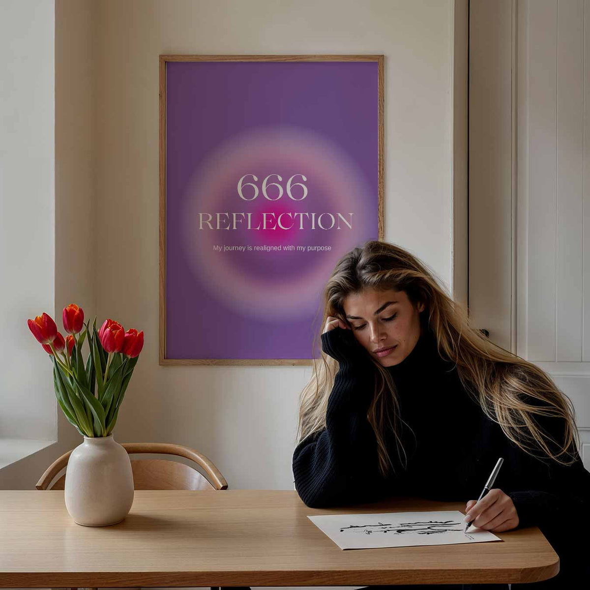 Inspirerende Reflectie – mindful poster als rustige wanddecoratie