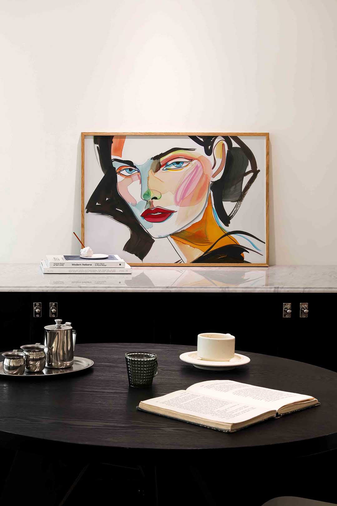 Abstracte gezichtsuitdrukking – portret poster in liggend formaat