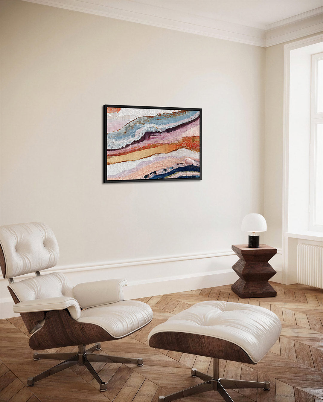 Gelaagde kleurencompositie – Golvende – alternatieve weergave van het kunstwerk