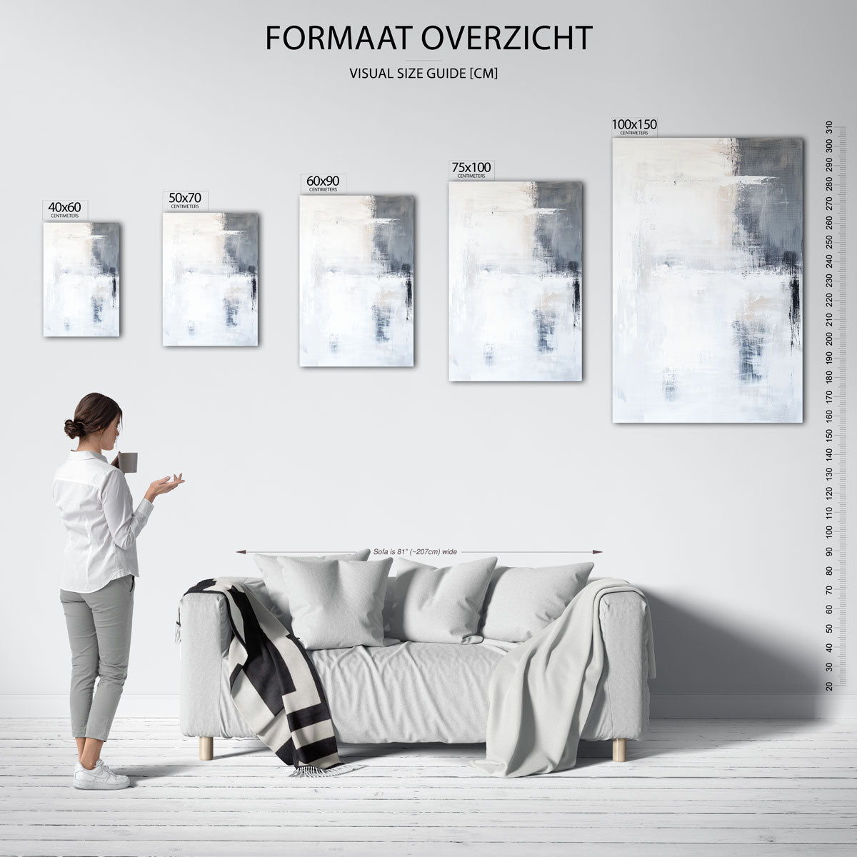 Verfijnde lijnen – staande wanddecoratie van WallArtistic