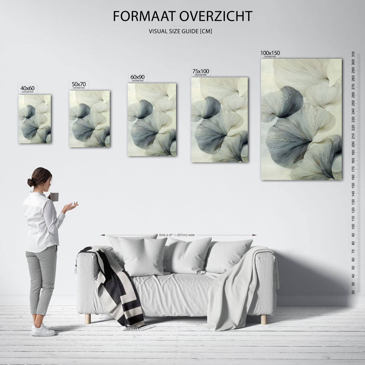 Organische lijnen – staande wanddecoratie van WallArtistic