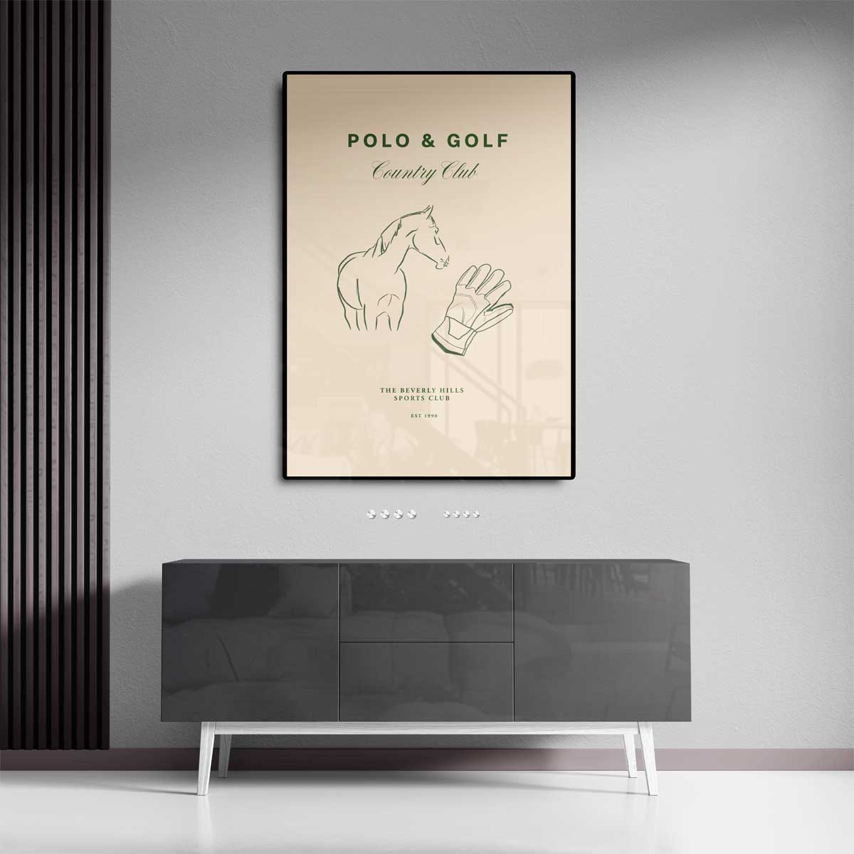 Elegant Paardenstad en Sportvormen – dibond kunstwerk als wanddecoratie