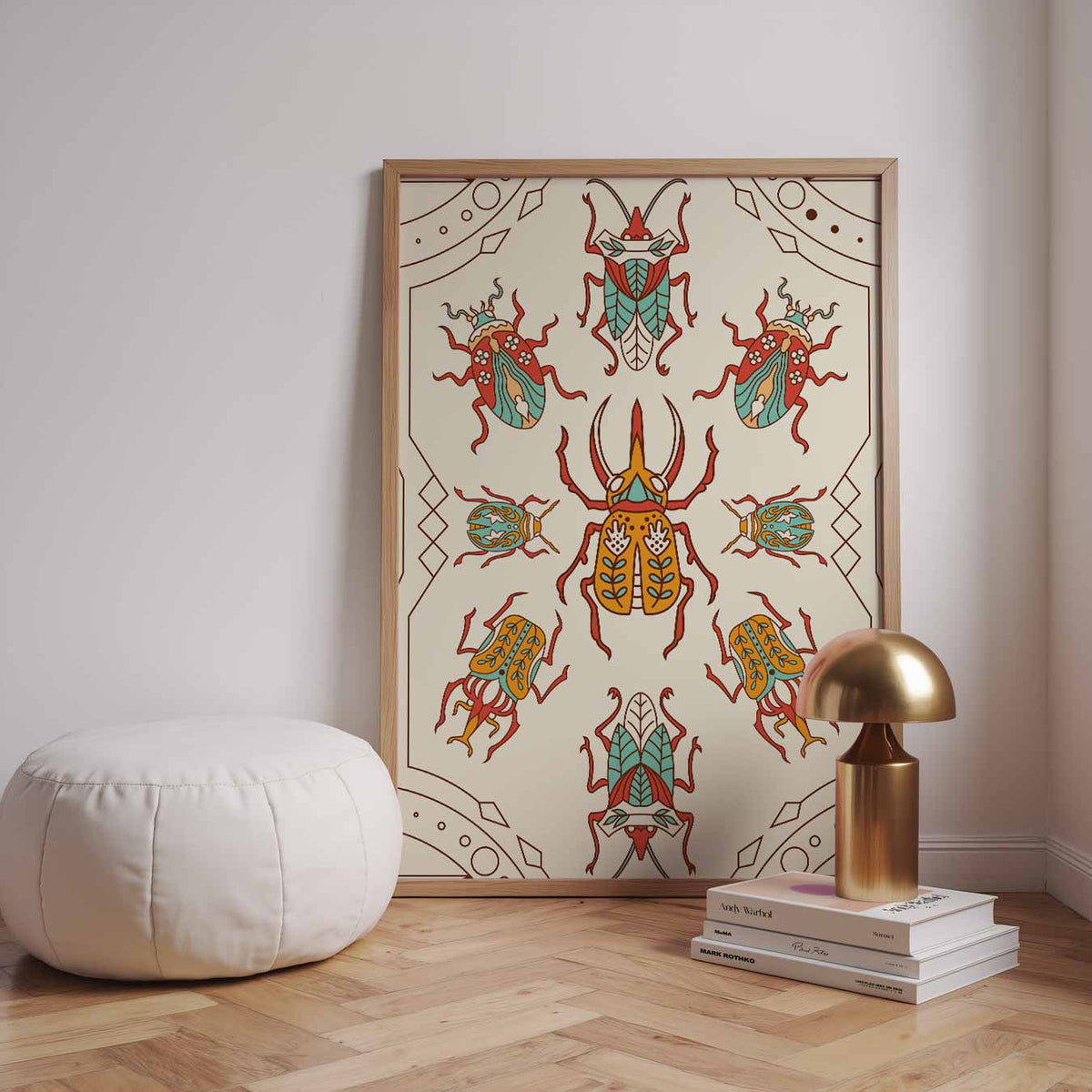 Boho Insecten Kunstposter – staande muurposter met mindful uitstraling