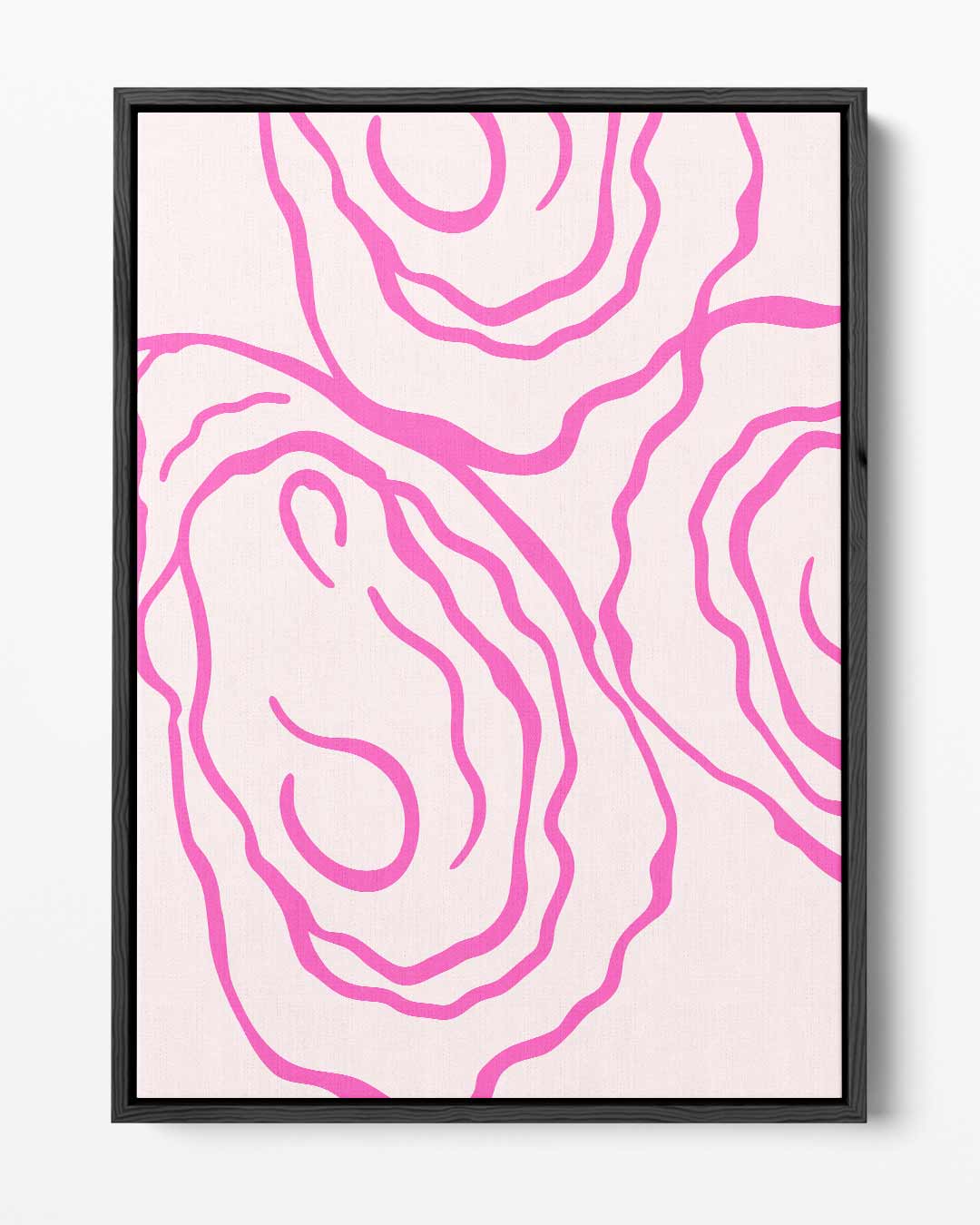 Abstracte Roze Golven – portret kunstwerk als wanddecoratie