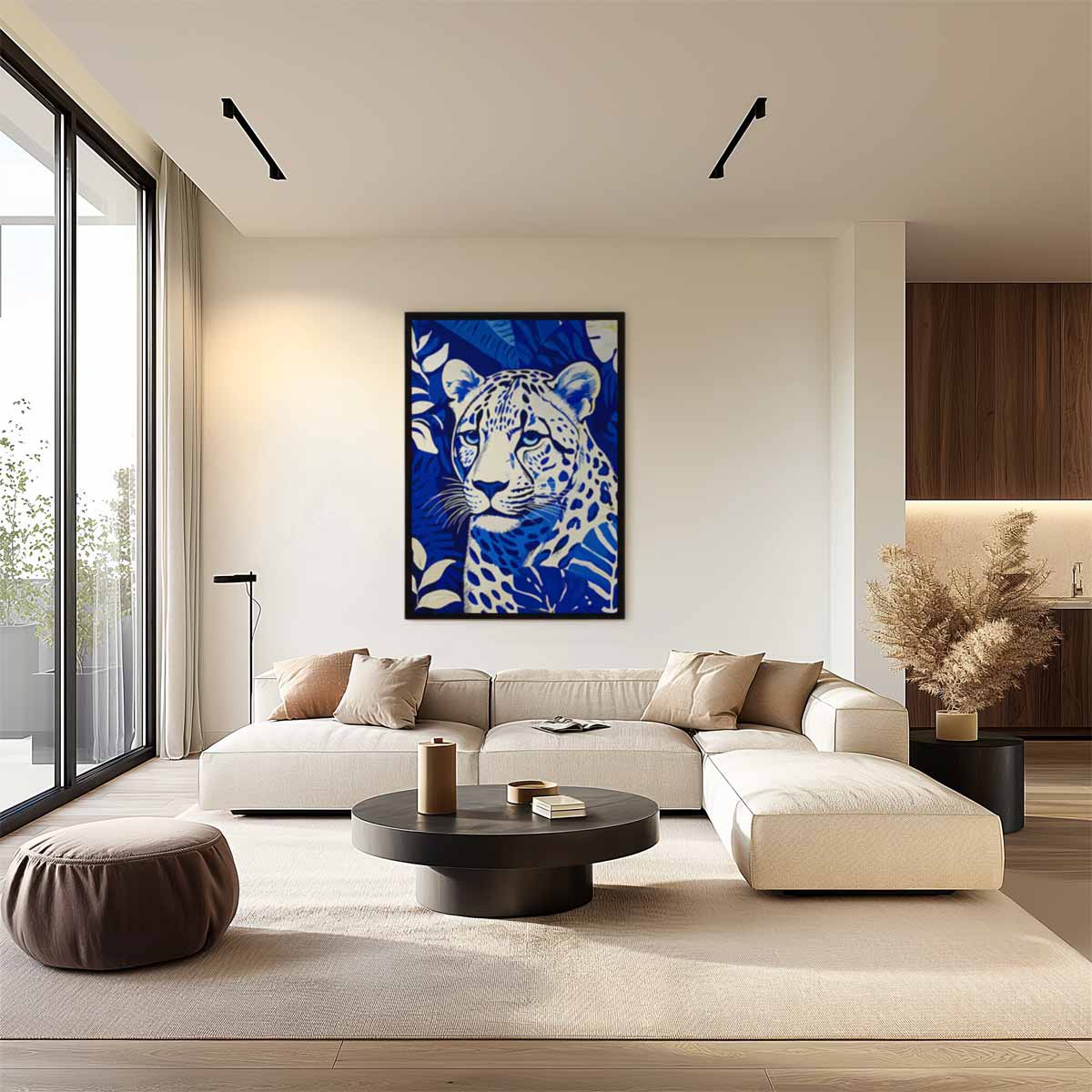 Opera d'arte Leopardo della giungla blu