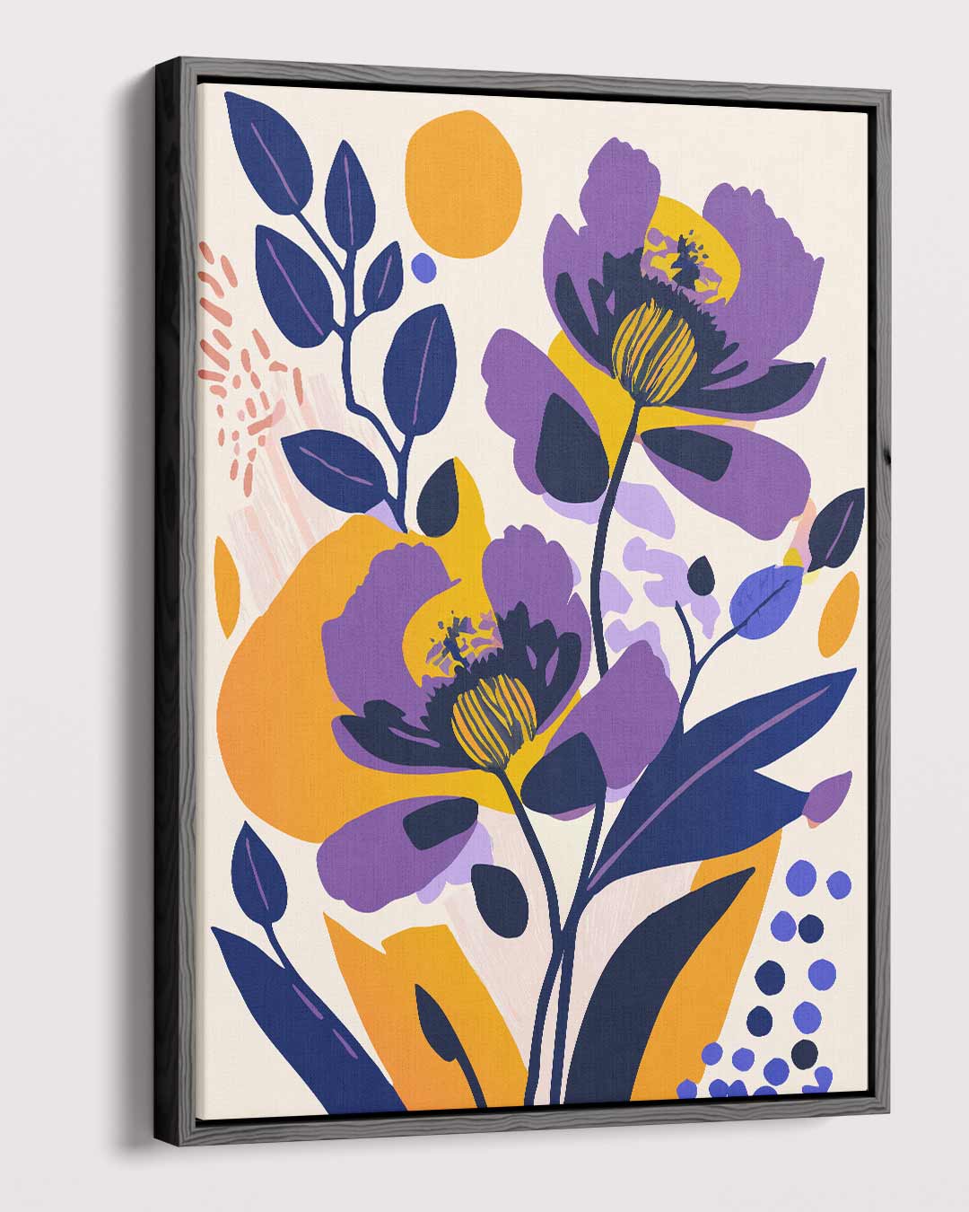 Vrolijke Bloemendans – dibond kunstwerk als wanddecoratie