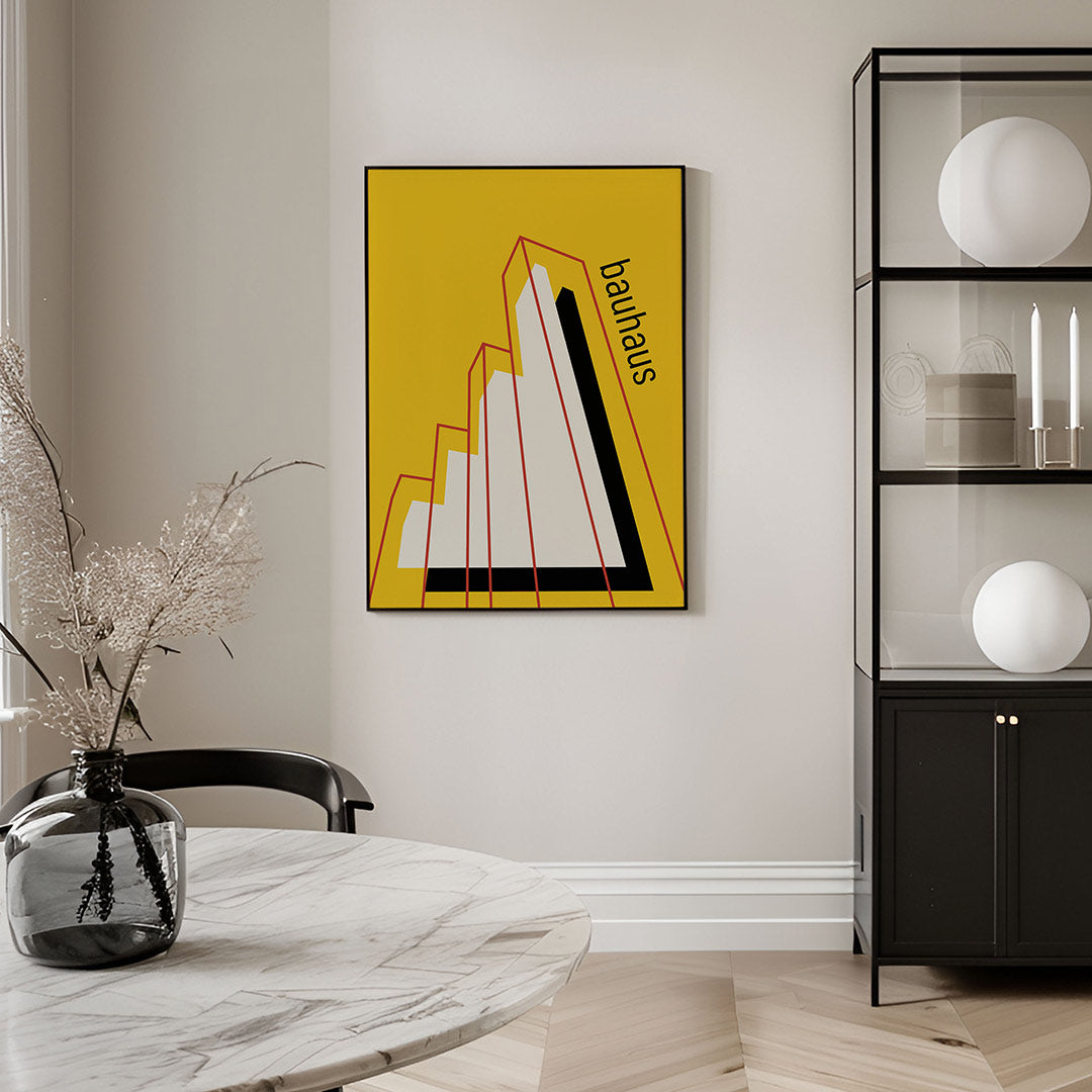 Lijnen en kleurvlakken – geometrische Bauhaus poster in staand formaat