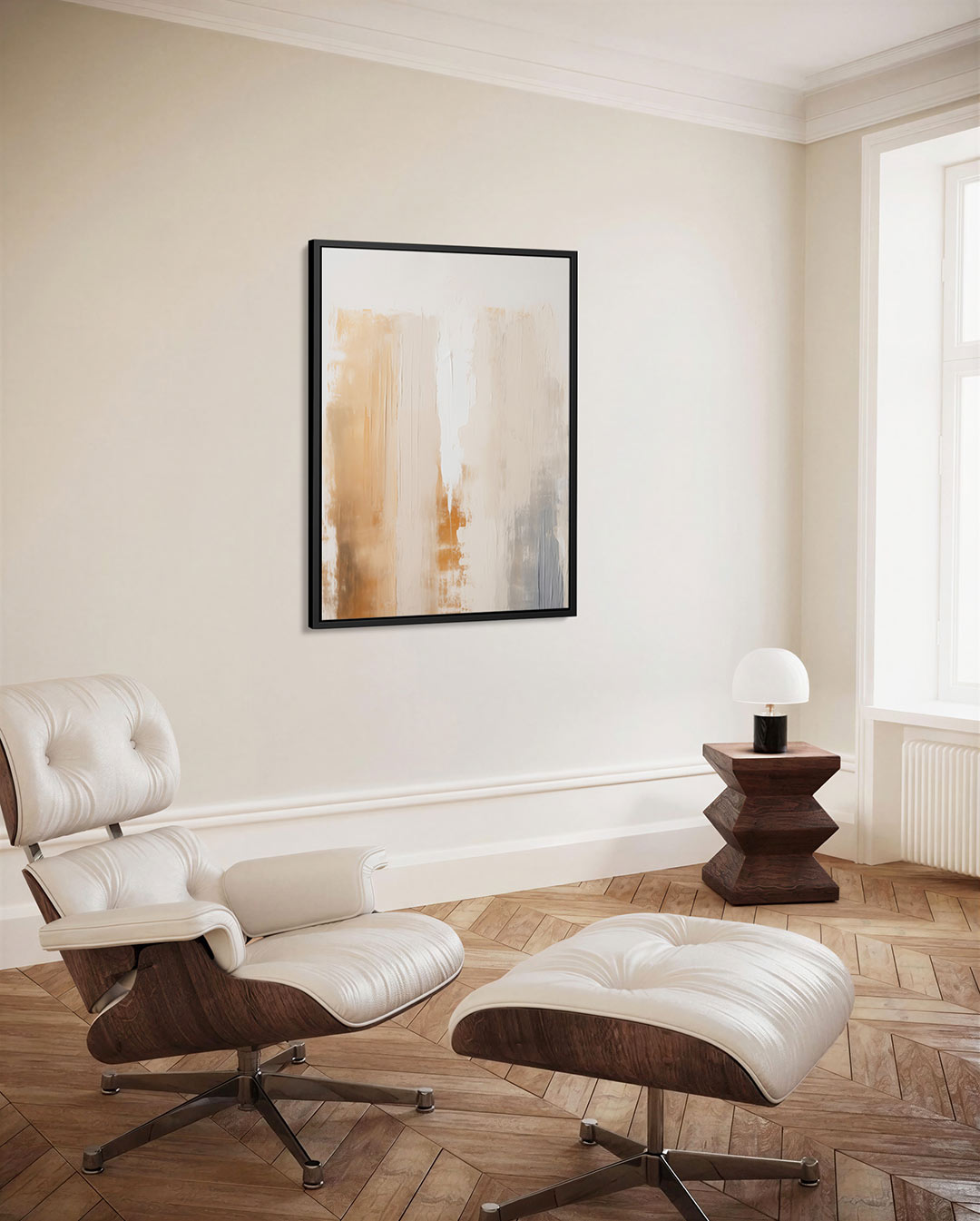 Zachte kleuren compositie – staand wanddecoratie kunstwerk