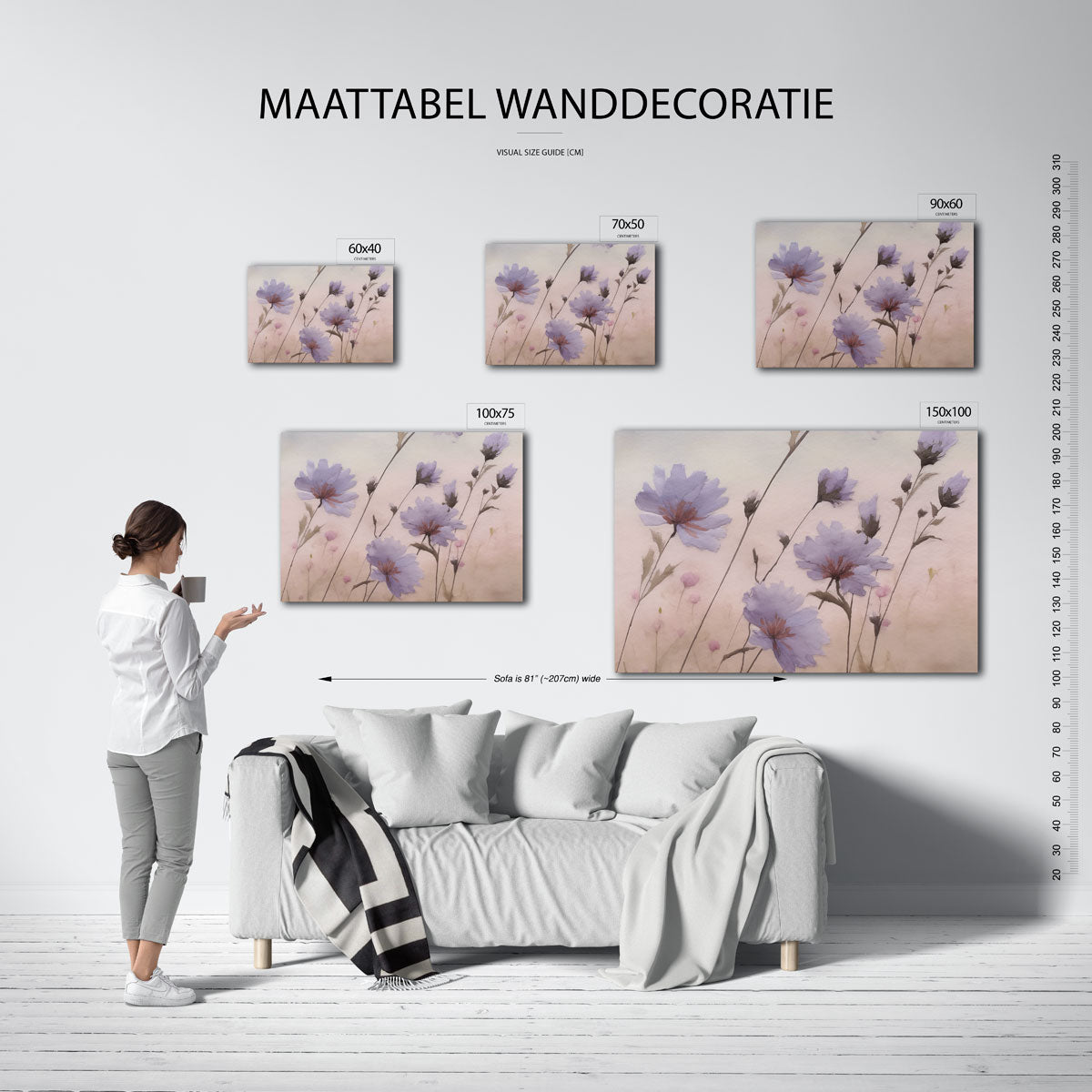 Bloemen in pasteltinten – op canvas, dibond of plexiglas