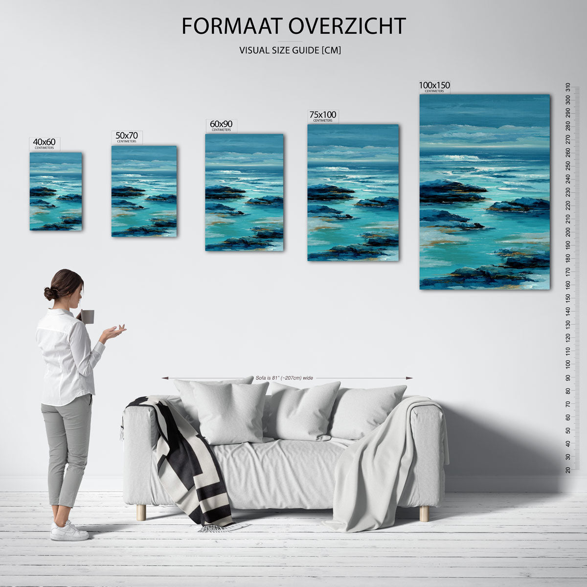 Oceaanlandschap – staande wanddecoratie van WallArtistic