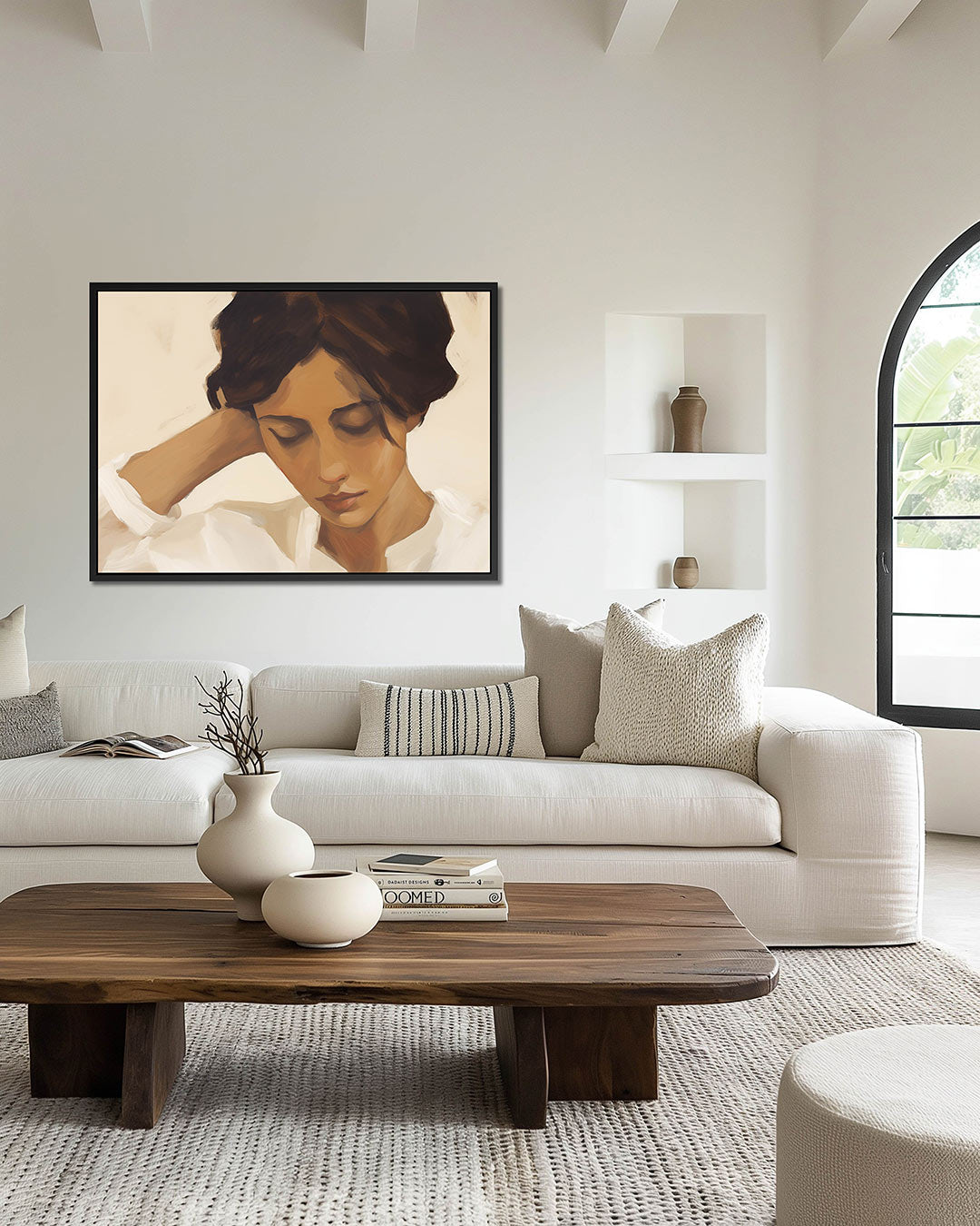 Rustige portretstudie – wanddecoratie in interieur