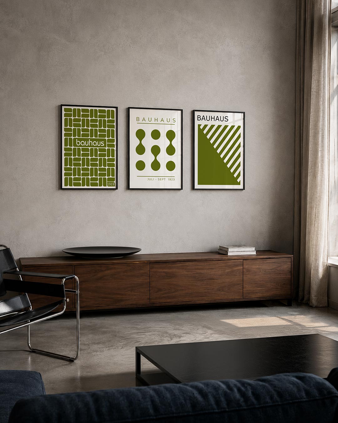 Vormritme en kleur posterset – tweede productweergave – deze posterset in drie delen toont een ritmisch patroon van