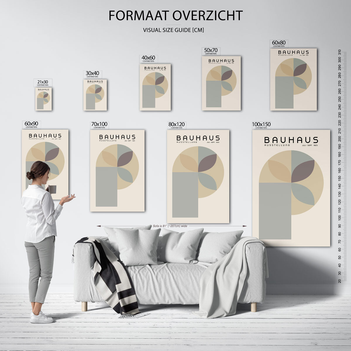 Vorm en balans – geometrische poster in Bauhaus-stijl van WallArtistic