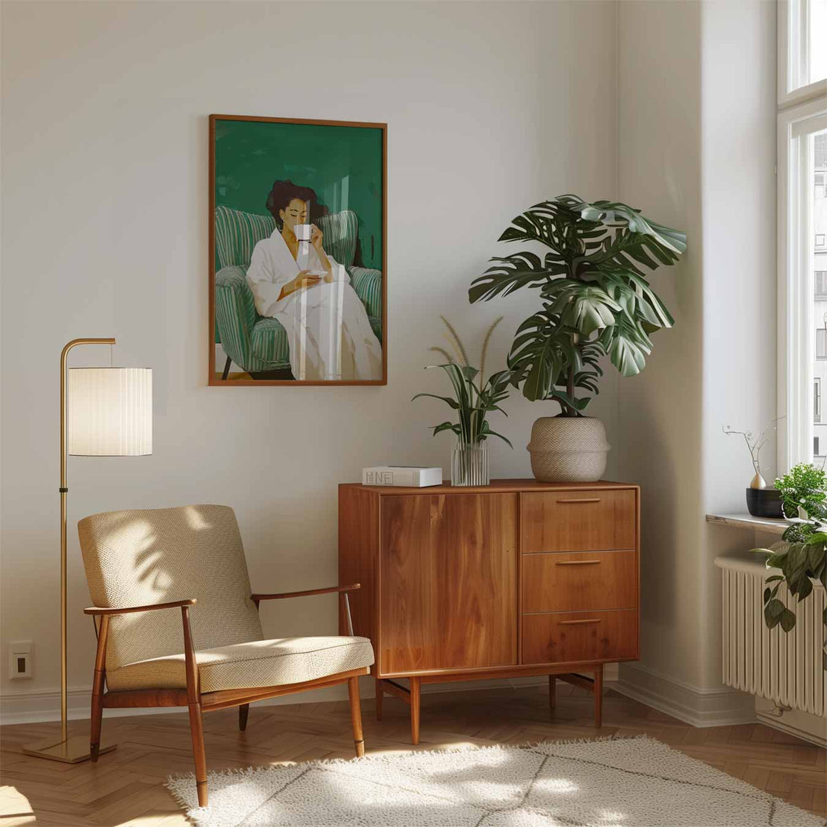 Ontspannen Ochtendmoment – staande muurposter met zomerse uitstraling