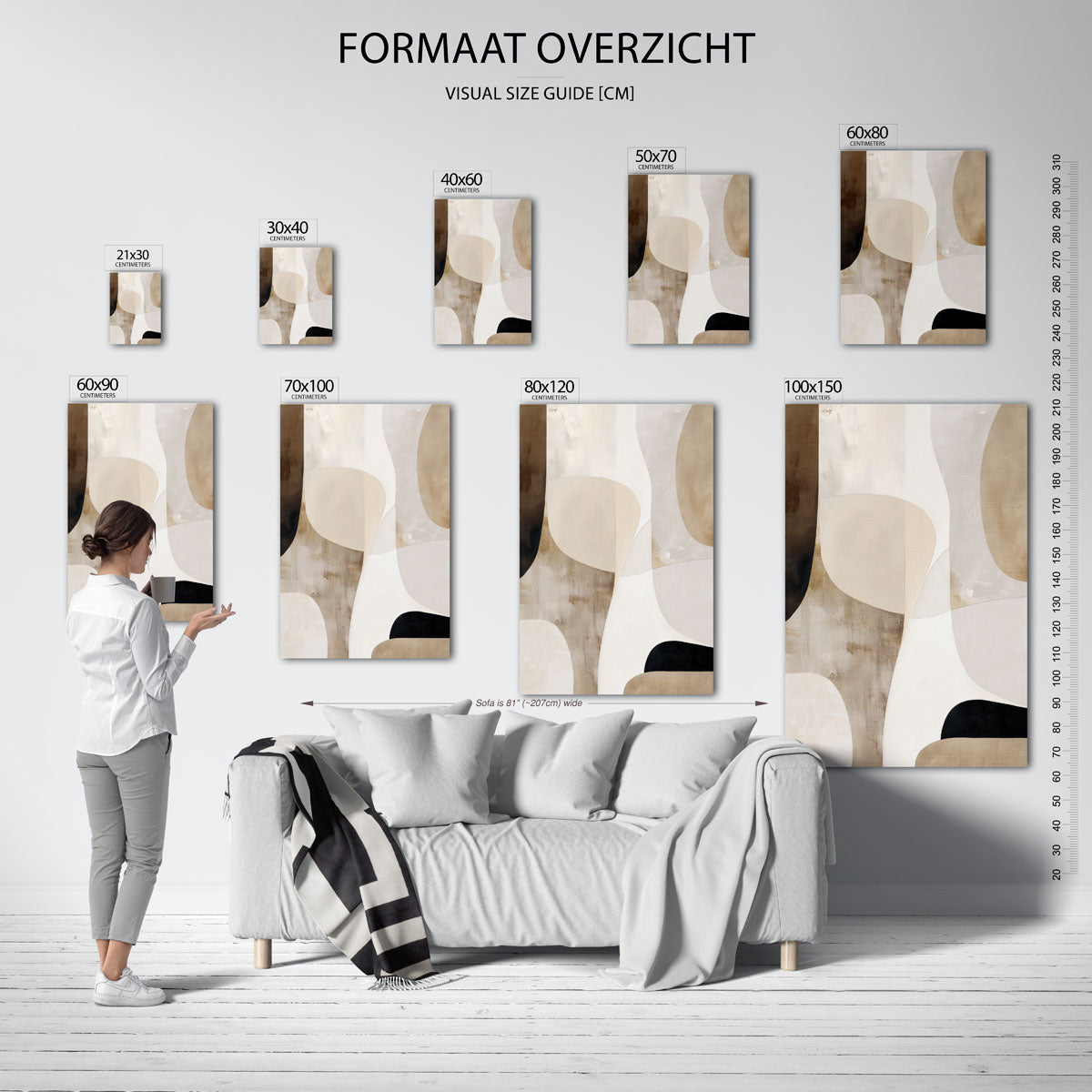 Abstracte vormen – staande muurposter met abstracte vormen
