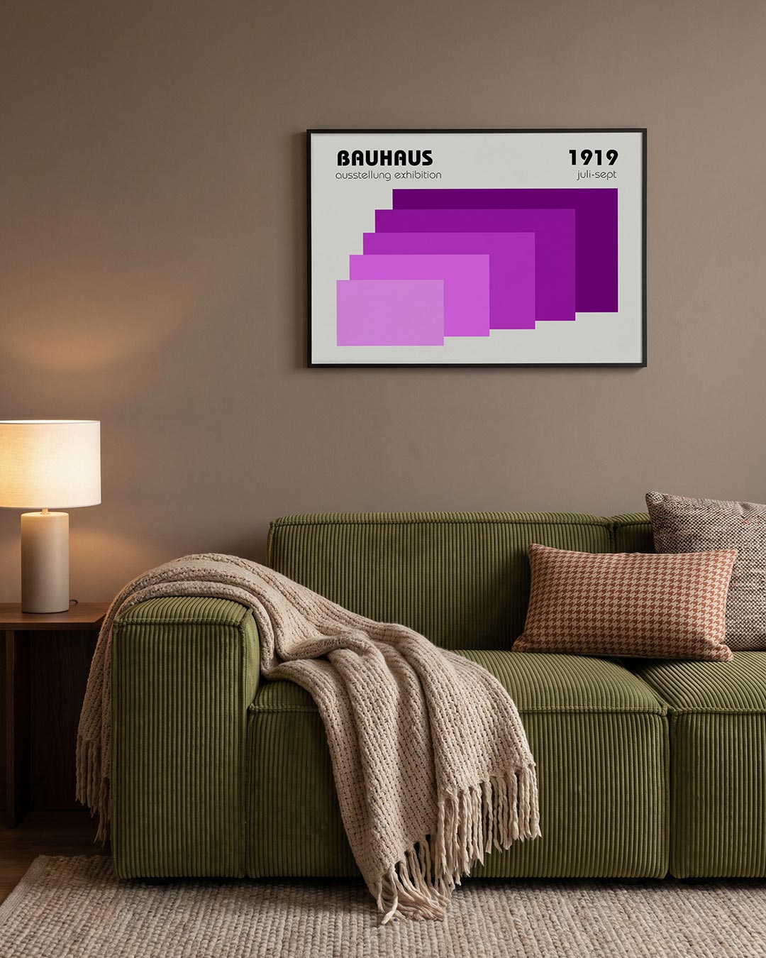 Vormritme en kleur – geometrische Bauhaus poster in liggend formaat