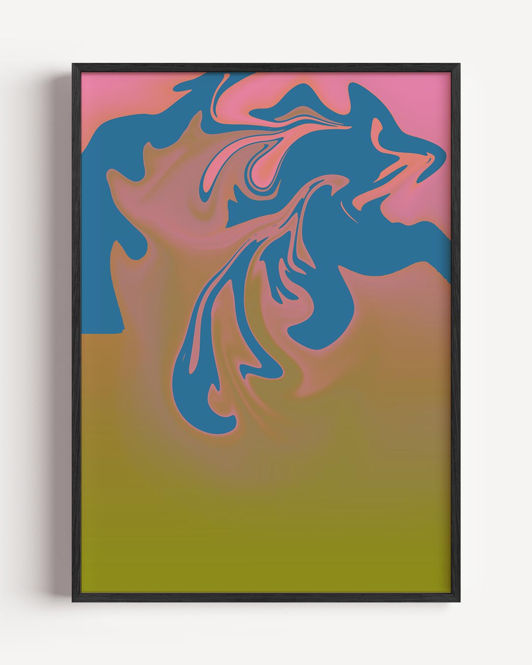 Vloeiende Kleurenpracht – kleurrijke abstracte portret poster als wanddecoratie