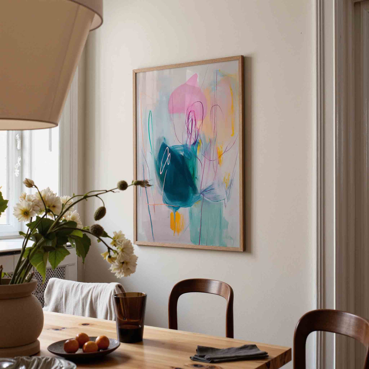 Abstracte vormen en kleuren – kunst en design poster in portret formaat