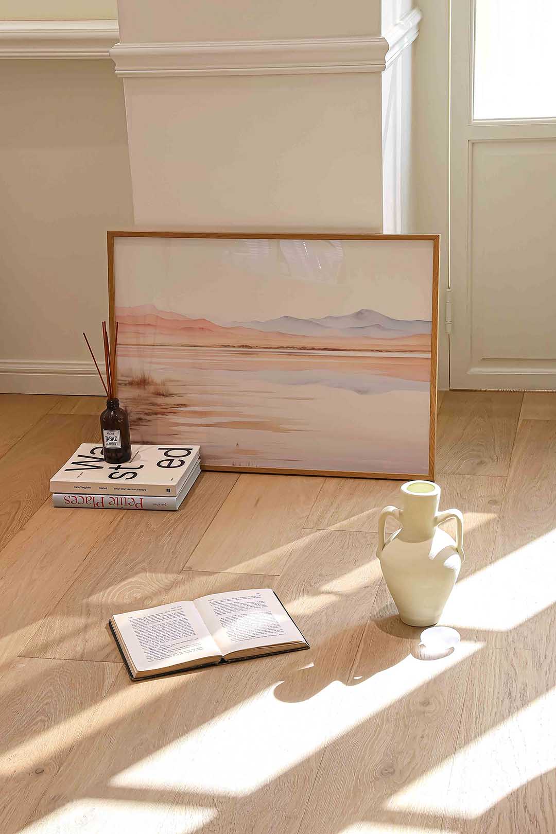 Landschap met bergen – liggende abstracte wanddecoratie van WallArtistic