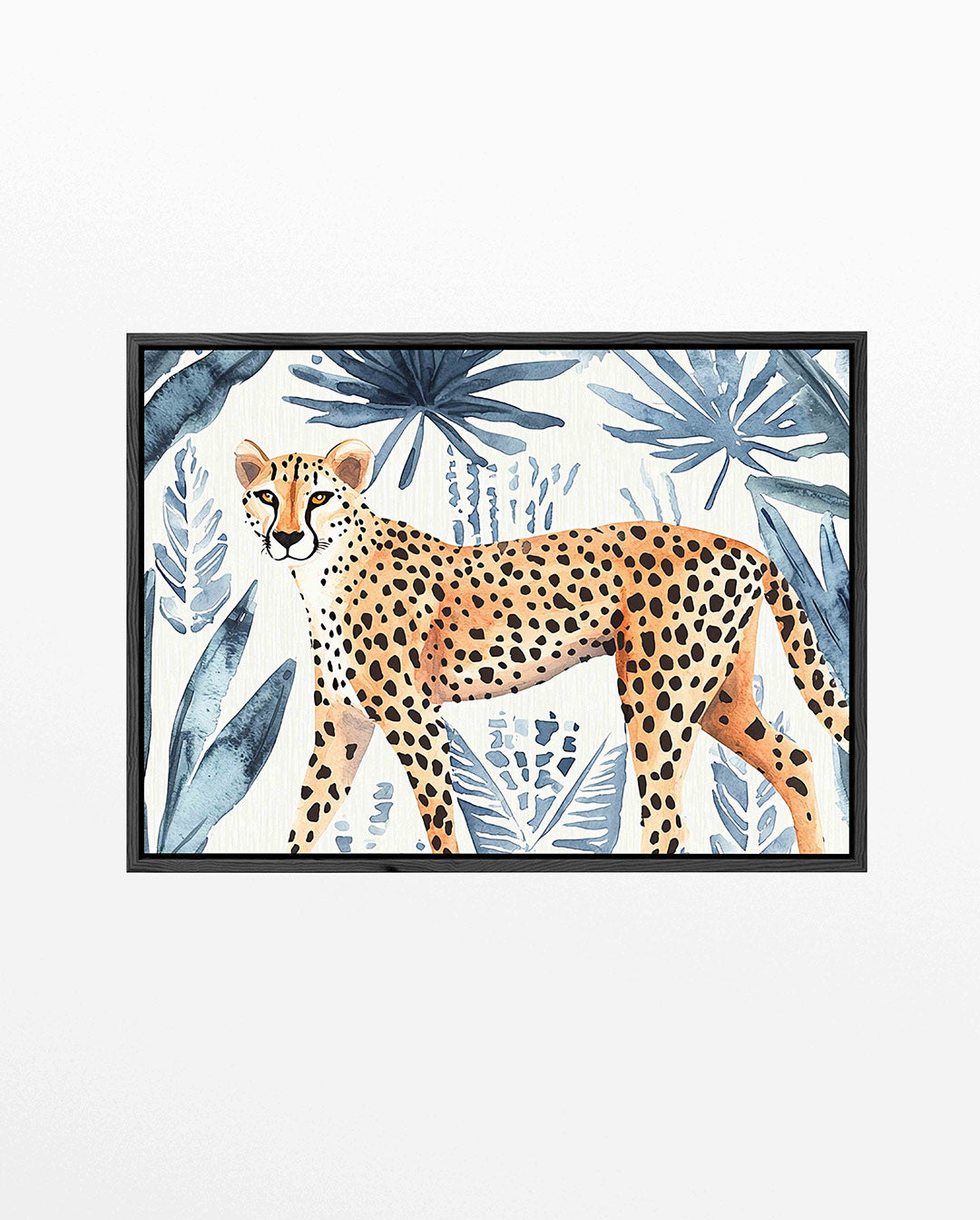 Luipaard en bladeren – liggend dieren kunstwerk
