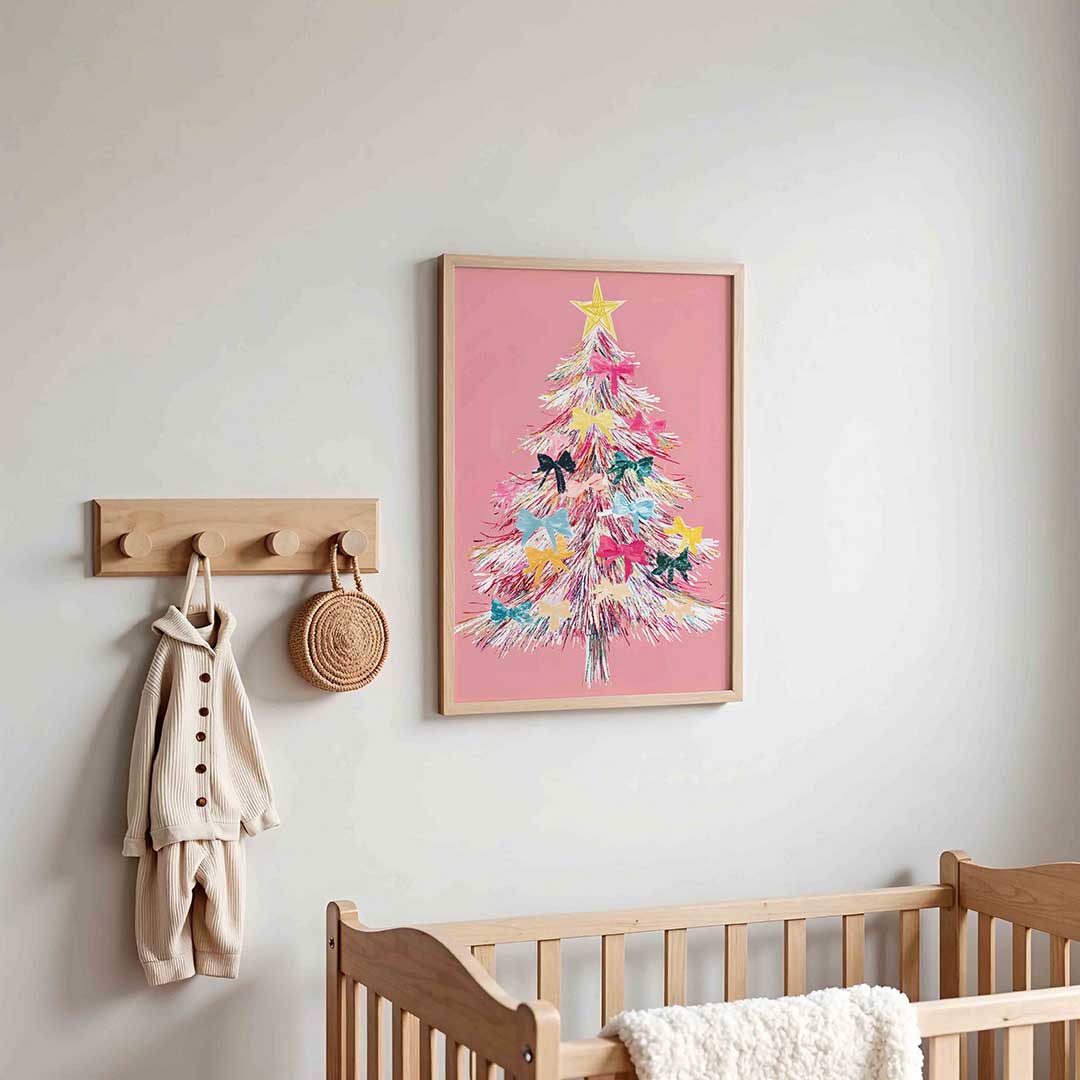 Kerstboom met strikken – kinderposter in staand formaat
