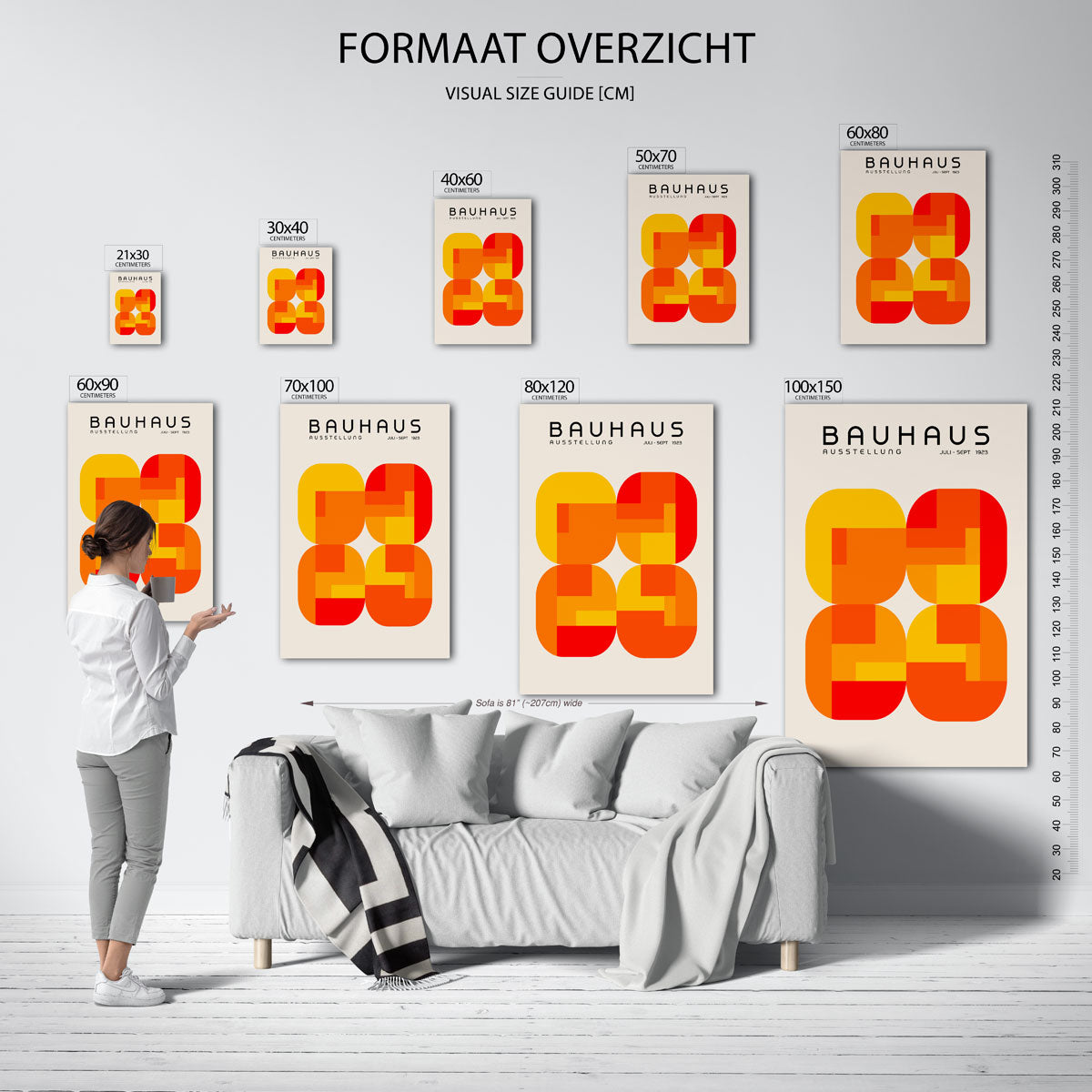 Vormen en vlakken – geometrische poster in Bauhaus-stijl van WallArtistic
