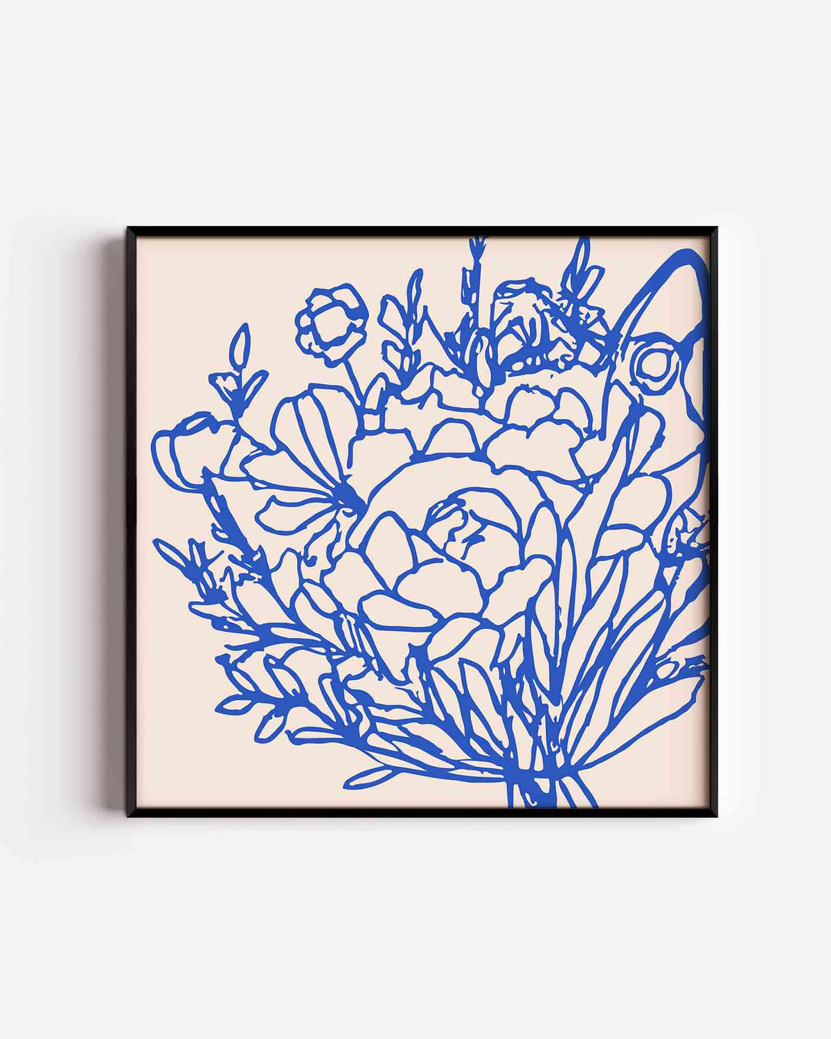 Blauwe bloemen – bloemen vierkante poster als wanddecoratie