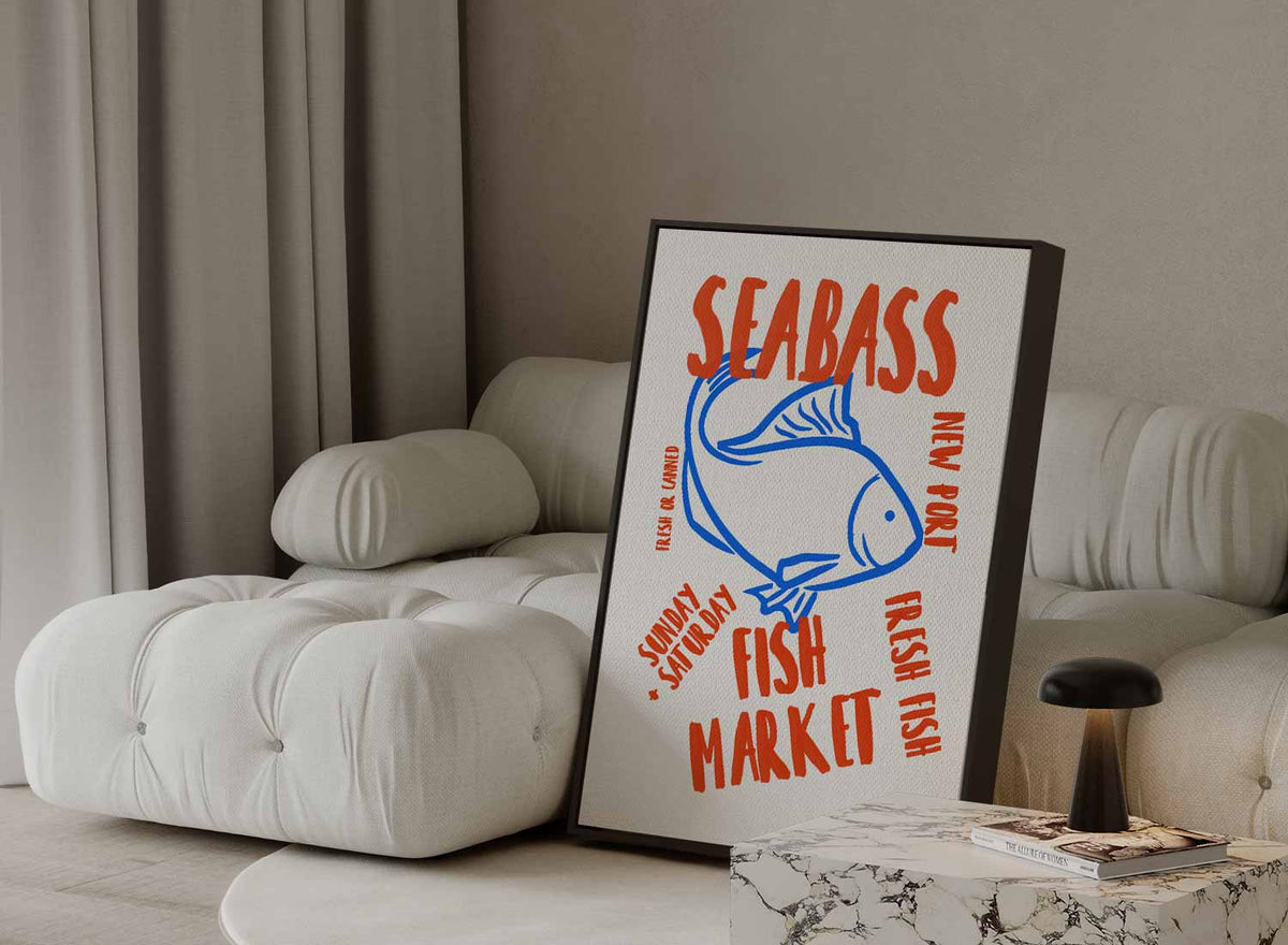 Vismarkt Poster – plexiglas wanddecoratie in portret formaat