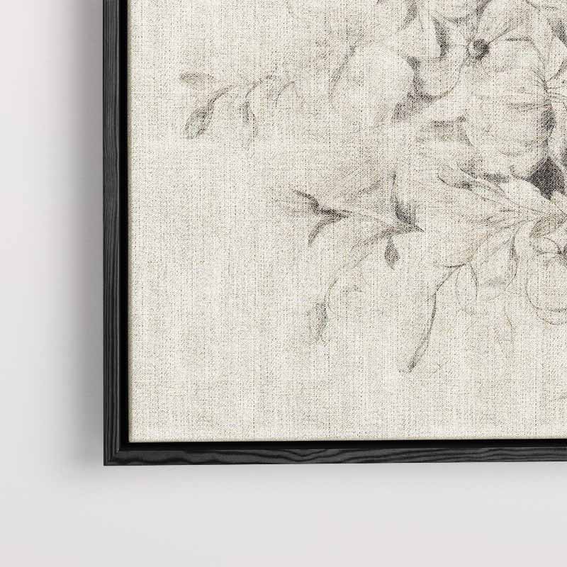 Bloemrijke Potloodtekening – staand kunstwerk voor modern interieur