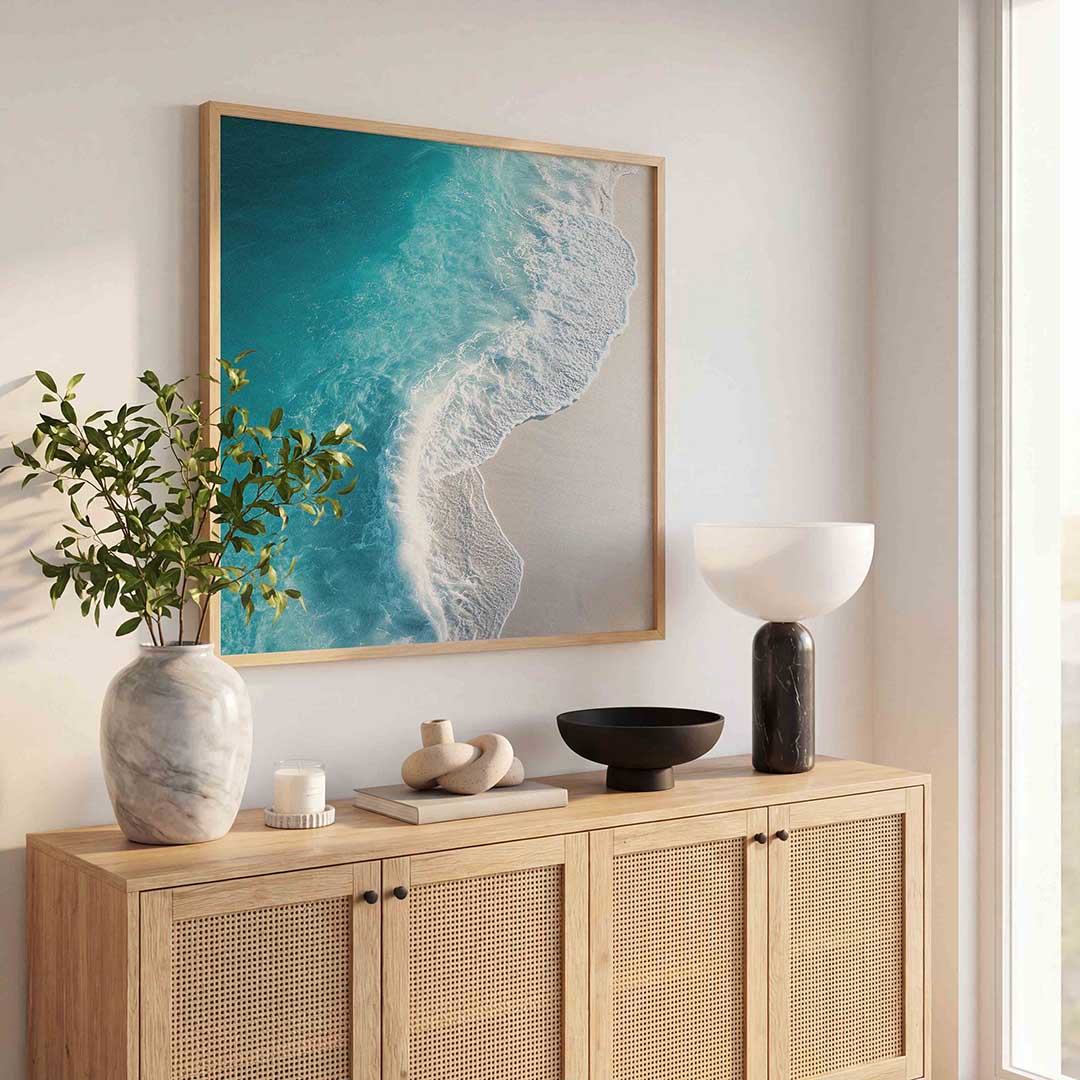 Zee en strand – tropische poster in vierkant formaat