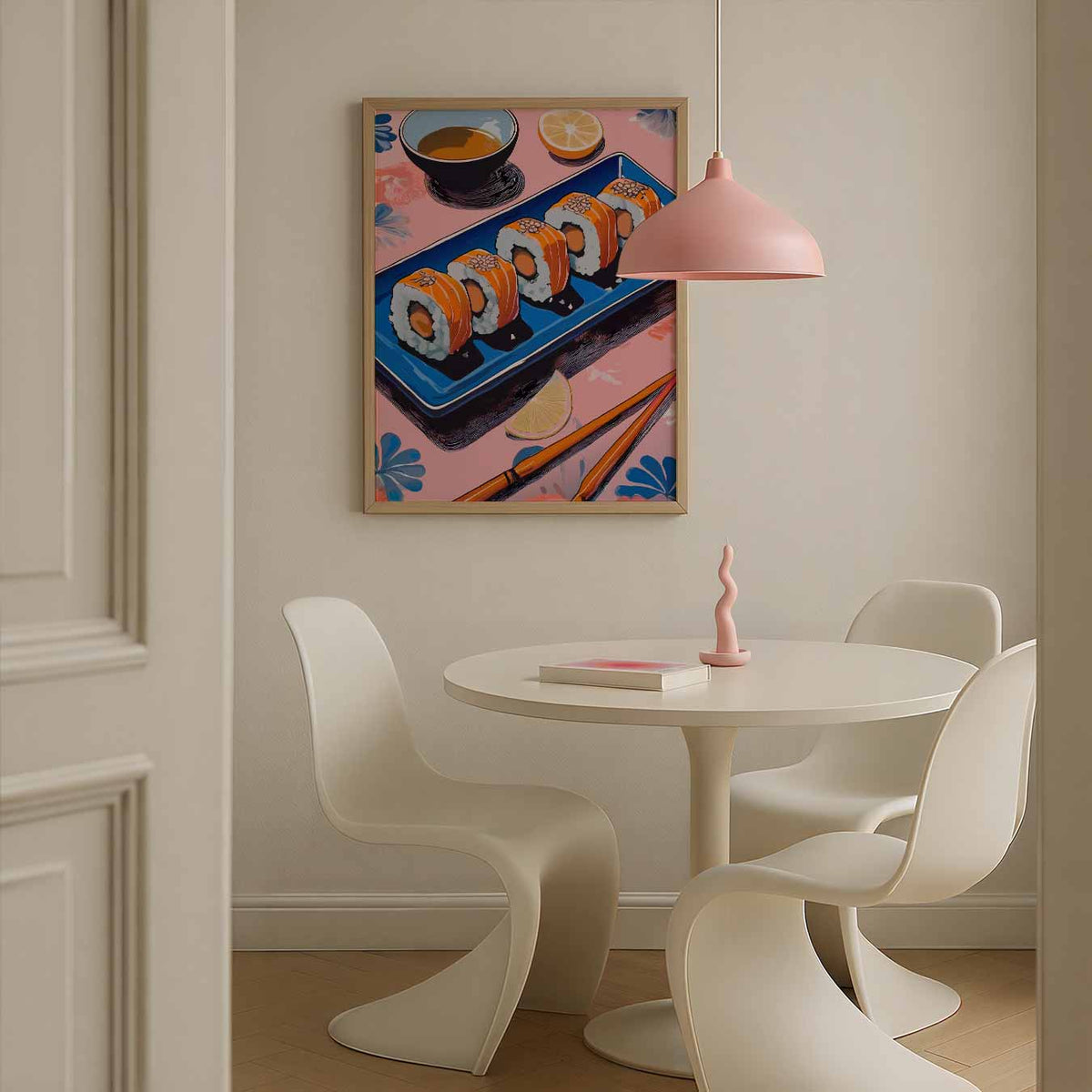 Kleurrijke Sushi Delight – culinaire wandkunst als portret poster