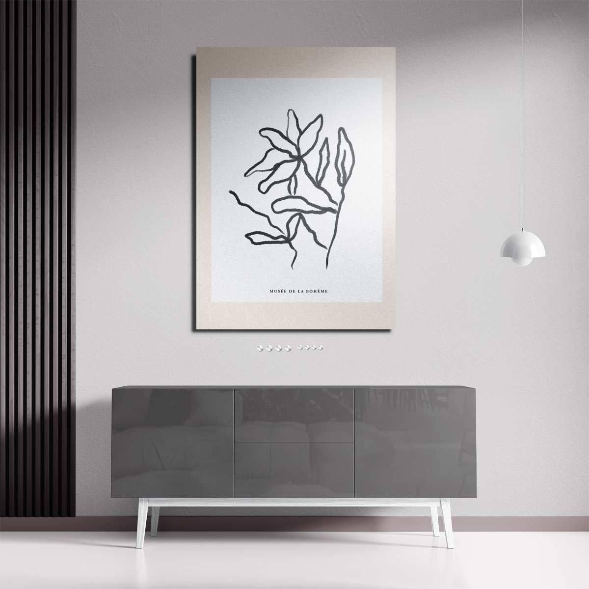 Organische Lijnen Bloem – staande wandkunst voor woonkamer of interieur