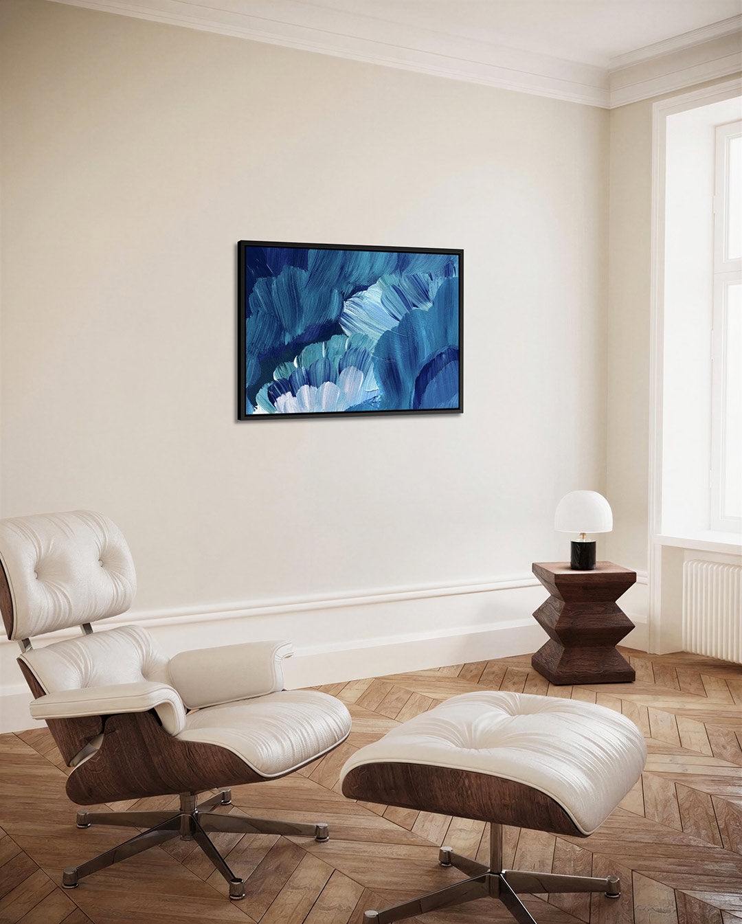 Dynamische blauwe borstels – Creëren – alternatieve weergave van het kunstwerk