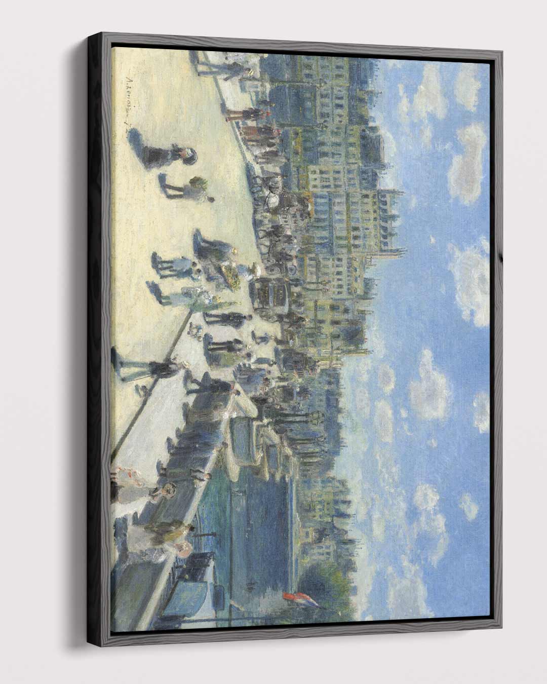 Impressionistische Stadsscène met Blauwe Hemel – plexiglas wanddecoratie in portret formaat