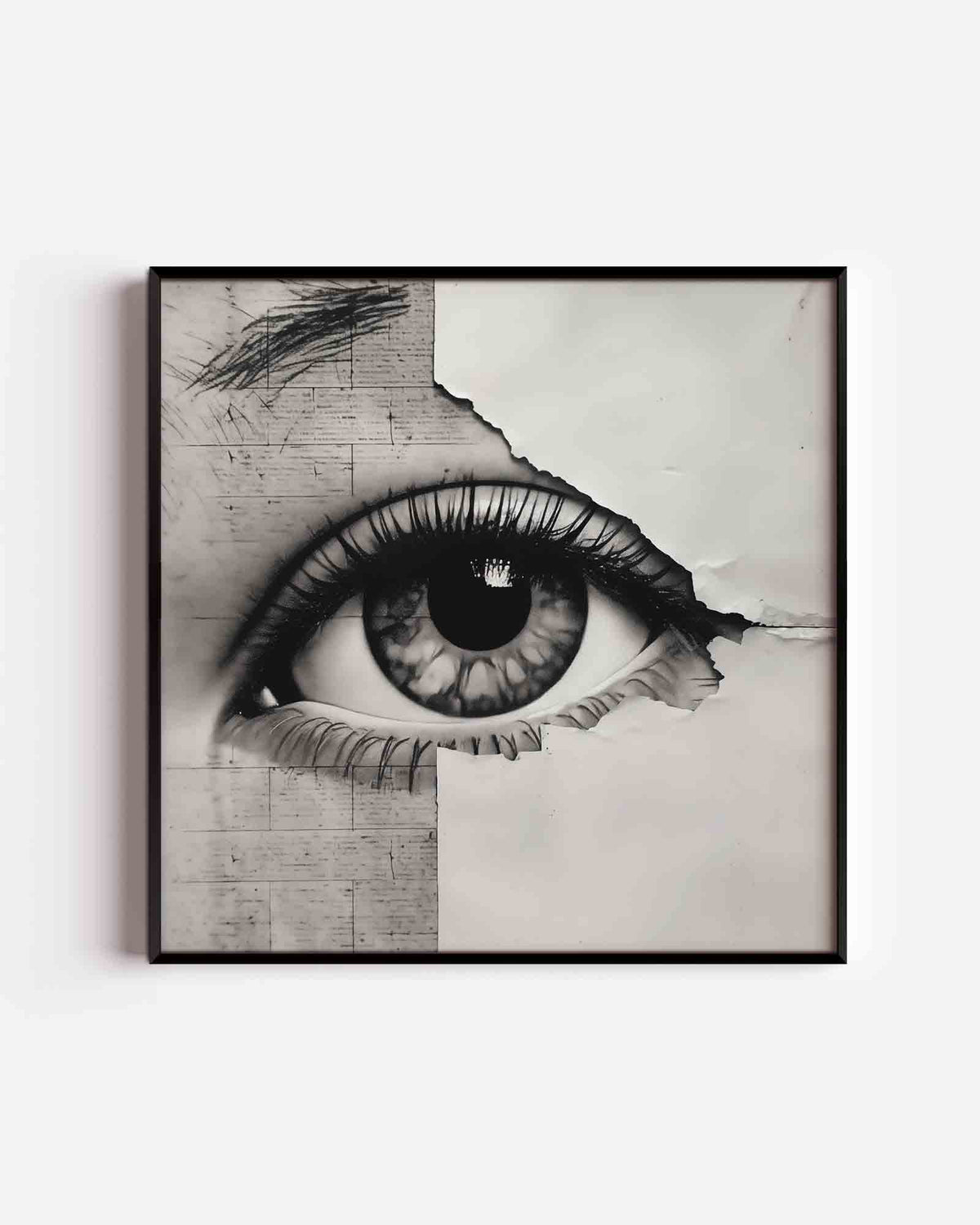 Oog en textuur – vierkante poster met kleur en vormen als wanddecoratie