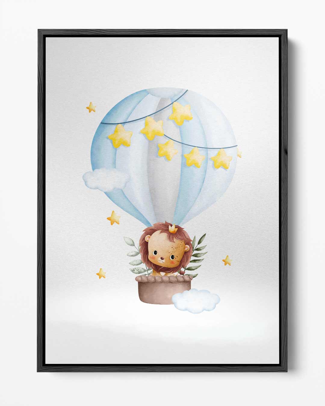 Lieve Leeuw in Luchtballon – portret kunstwerk als wanddecoratie