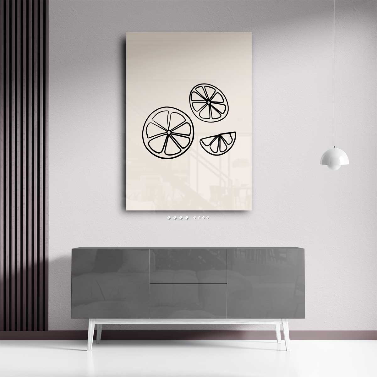 Zomerse Citrus Slices Illustratie – kunstwerk met zwarte baklijst